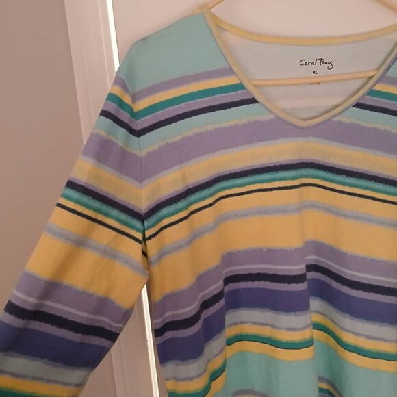 Women's Coral Bay XL Striped 3/4 Sleeve. NWOT. - Picture 4 of 5